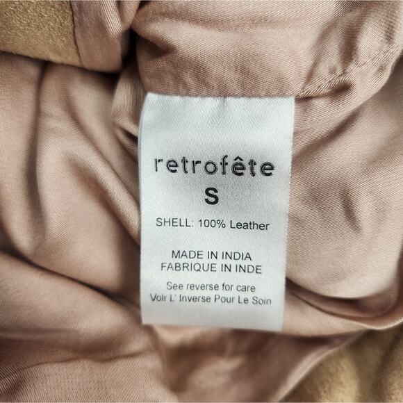 Retrofete Tai Suede Biker Jacket in Tan Size Small NWT - Picture 12 of 15